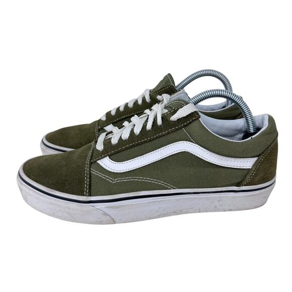 Vans Off The Walls Old School Low Top Sneaker Shoes Men\'s 8 Green Lace Up 721356